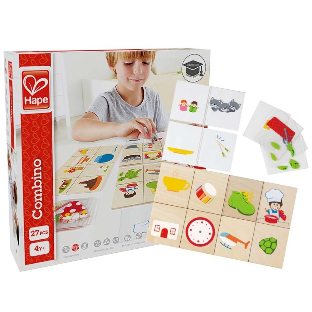 New in Box Hape Combino Wooden Card Learning Game